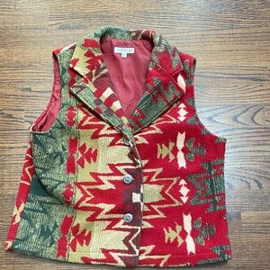 Women’s Orvis Aztec Southwestern Fleece Vest Size M